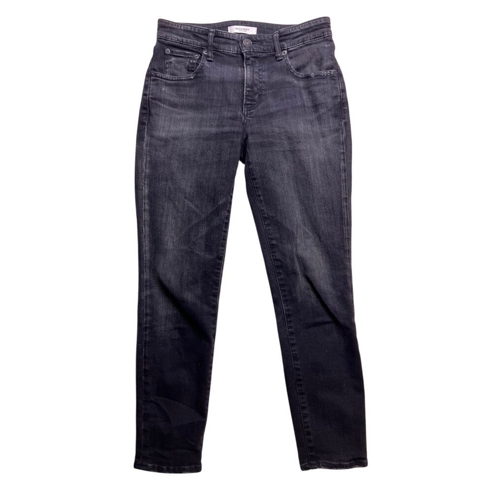 MOUSSY VINTAGE Jeans Women 24 Black Skinny Distressed Denim 540HSC12-1031‎